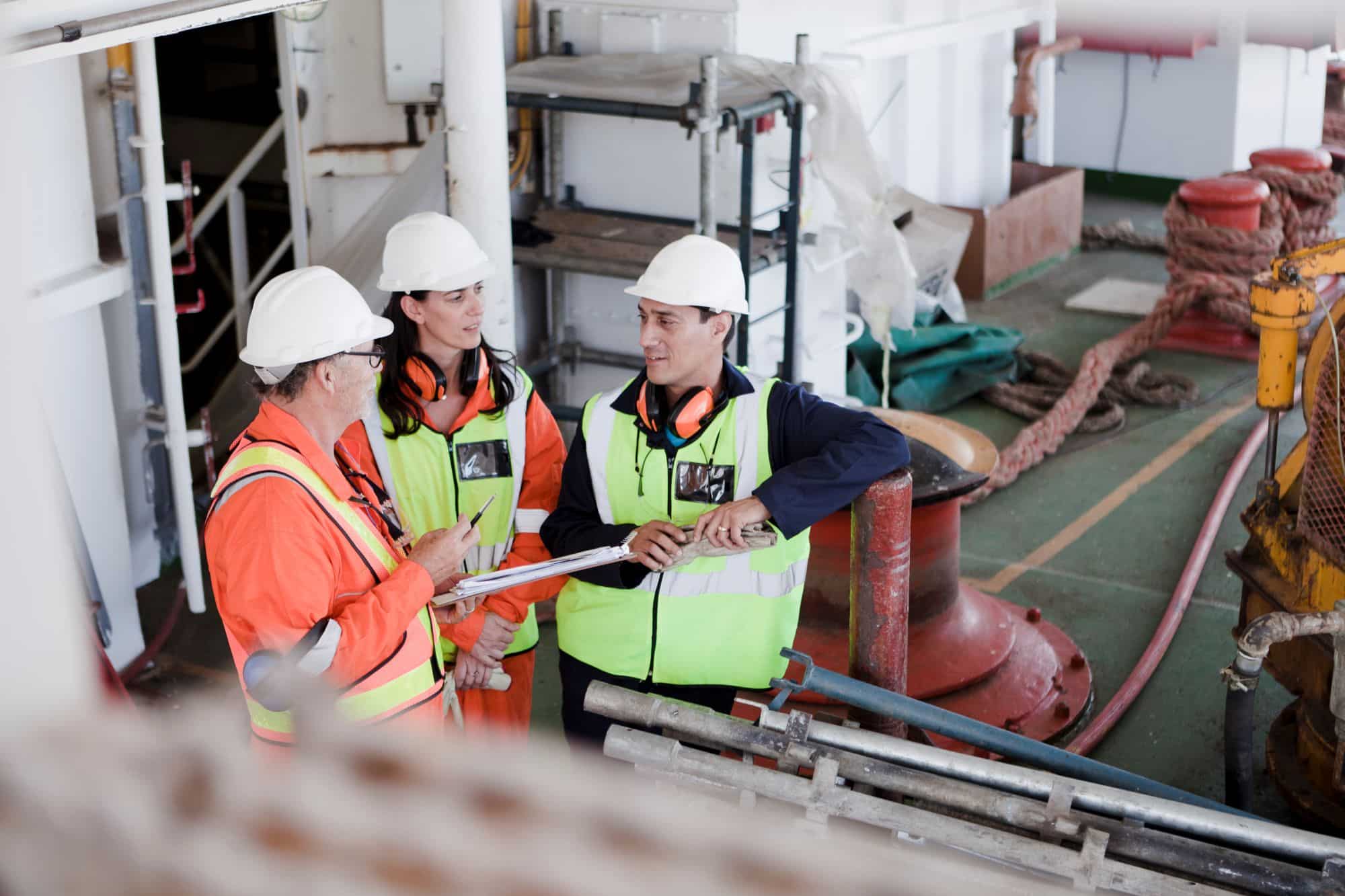 North Sea Shipping cadet trainee learning vessel operations and safety at sea.